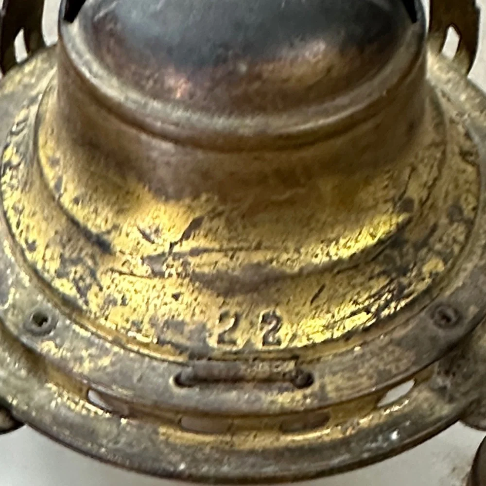 Vintage Glass Lantern with Gold Accents